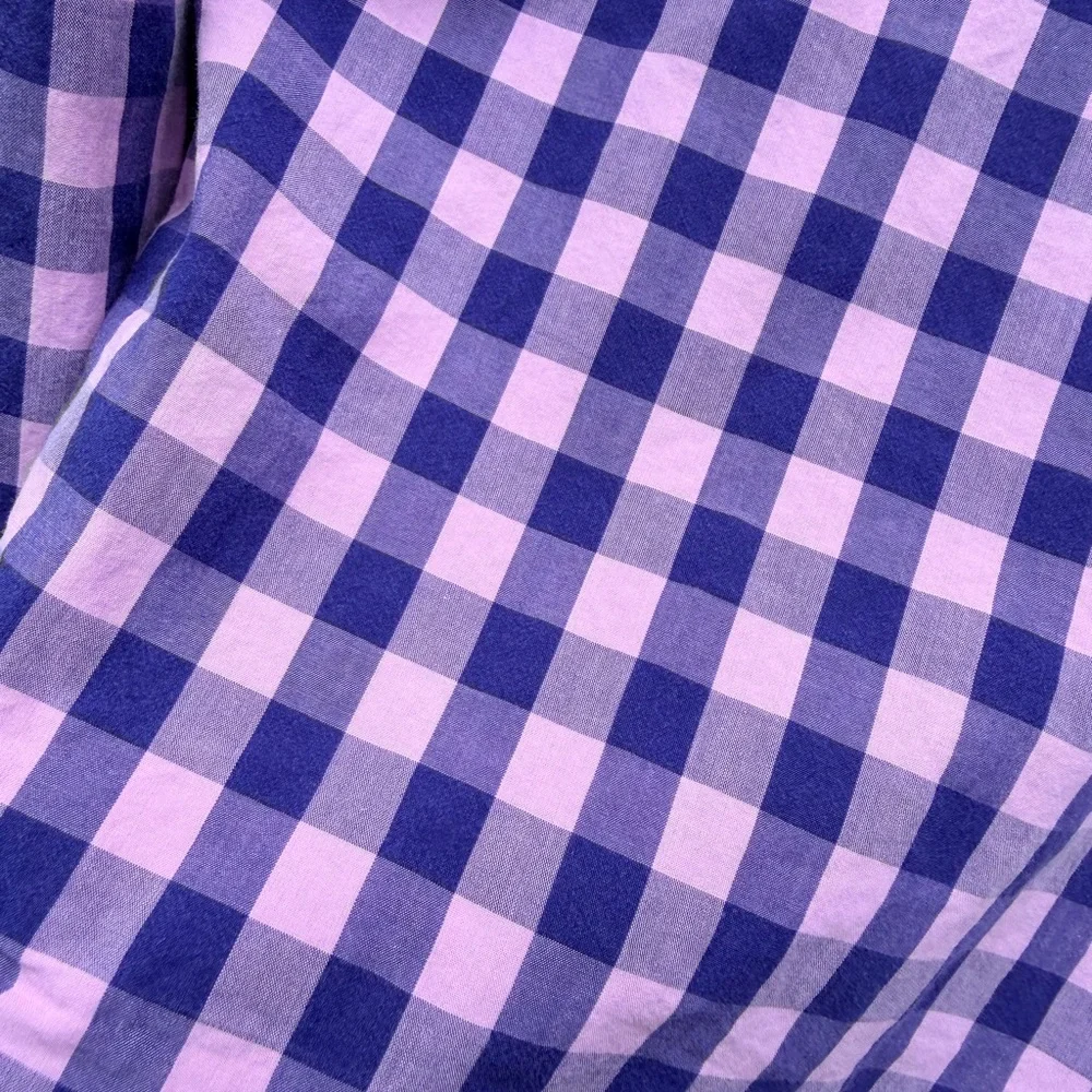 J.Crew Unisex Gingham Button-Down Shirt Purple‎ & Lavender Check Medium